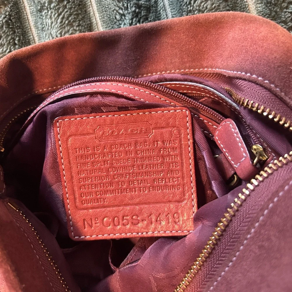 Vintage Coach Suede Crossbody Bag - Picture 2 of 3